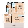 シャーメゾンくすの木 2LDKの間取り