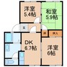 フレグランス船所 3DKの間取り