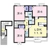 コモド・ピアッツァⅡ 3LDKの間取り