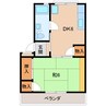 太田団地 A棟 1DKの間取り