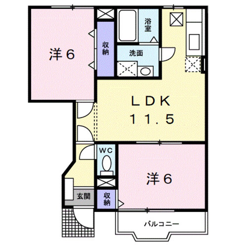 間取図 ラベニュー西中Ⅱ