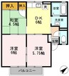 セジュール榎原Ⅱ 3DKの間取り