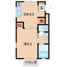ロイヤルコート岡崎 1DKの間取り