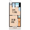 クラウンハイツ有家 1DKの間取り