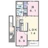 リッチェ・ツリー 2LDKの間取り