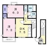 和歌山電鉄貴志川線/吉礼駅 徒歩17分 2階 築19年 2DKの間取り