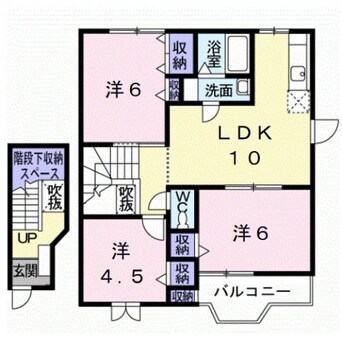 間取図 和歌山線/田井ノ瀬駅 徒歩3分 2階 築19年