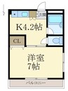 サン・パレス 1Kの間取り
