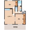 シンフォニータウンⅠ A棟 2LDKの間取り