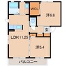 シャーメゾン神前 2LDKの間取り