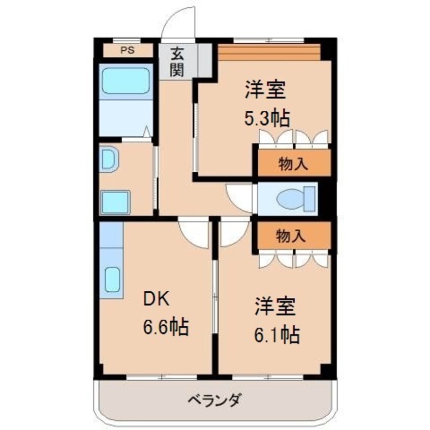 間取図 ＰＲＯＮＩＴＹ　ＣＯＵＲＴⅡ