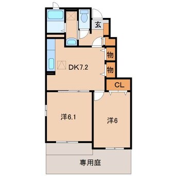 間取図 和歌山線/布施屋駅 徒歩14分 1階 築12年