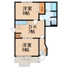 ピーチハウス 2DKの間取り