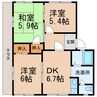 フレグランス船所 3DKの間取り