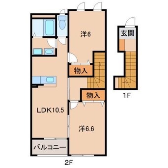 間取図 和歌山線/田井ノ瀬駅 徒歩17分 2階 築12年