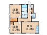 ブランシェ前田 2DKの間取り