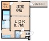 フジパレス田中町Ⅲ番館 1LDKの間取り