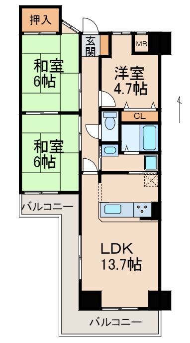 間取り図 朝日プラザ鳴神