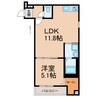 フジパレス北新金屋丁 1LDKの間取り