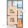 フジパレス北新金屋丁 1DKの間取り