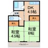 増田マンション 2DKの間取り