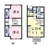 メゾンシンフォニー 2LDKの間取り