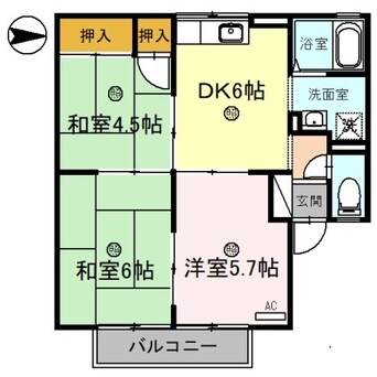 間取図 グリーンフル鳴神