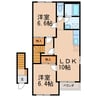 シャローム 2LDKの間取り