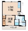三和東マンション 1LDKの間取り