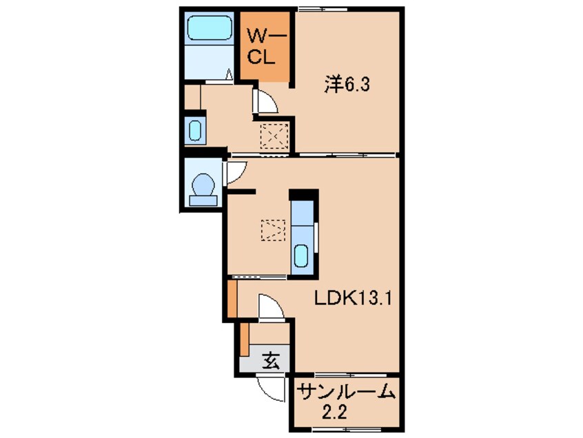 間取図 ケーズコート岩出