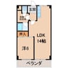 シャトー島田 1LDKの間取り