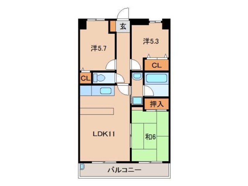 間取図 サンライズマンション和歌山参番館