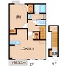 ペスカ・砂山 1LDKの間取り