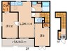 ラ・ヴィーユⅢ 2LDKの間取り