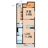 ハルミエールⅡ 1LDKの間取り