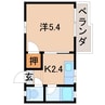 フォーブル杉山 1Kの間取り