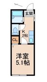 TJ本脇 1Kの間取り