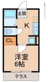 エクストリーム新在家 1Kの間取り