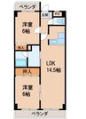 アメニティ黒田 2LDKの間取り