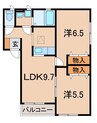 ボヌールメゾン 岡崎 2LDKの間取り