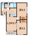ボヌールメゾン 岡崎 2LDKの間取り