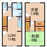 リザーブハイツ谷口 2LDKの間取り
