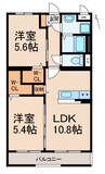 ハピネス祥 2LDKの間取り