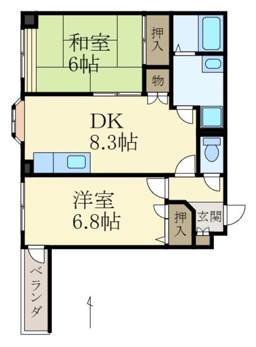 間取図 シャンティイ田中町