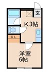 エクストリーム中島 1Kの間取り