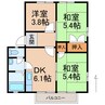 ディアス寿里 3DKの間取り
