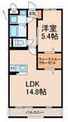 ハピネス祥 1LDKの間取り