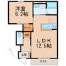 サン・モール松江 1LDKの間取り