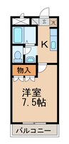 グレース和歌浦 1Kの間取り