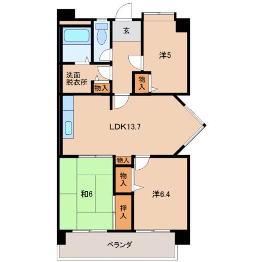 間取図 グランディール山十